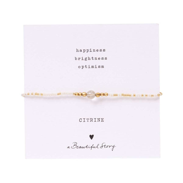 A Beautiful Story Iris Card Citrine Gold Coloured Bracelet