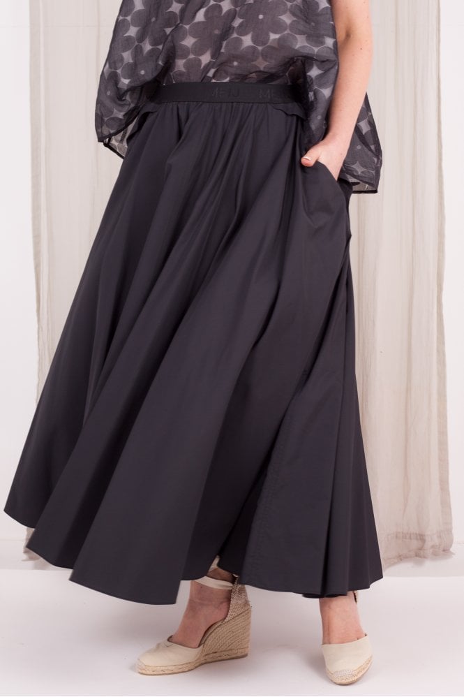 Meimeij A-line Midi Skirt In Black