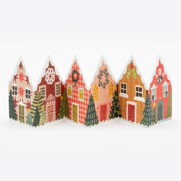 Hadley Paper Goods Christmas Houses Concertina Card