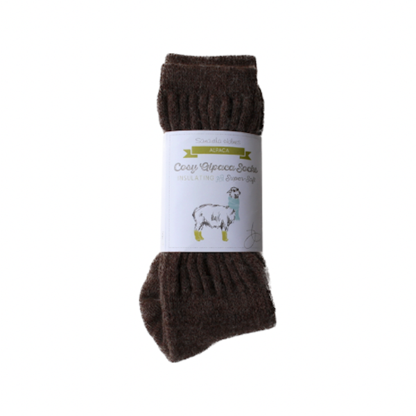 Samantha Holmes Size 4 - 7 Nutmeg Ribbed Alpaca Socks