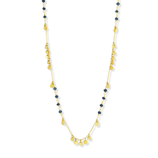 Ashiana London Ruby T-Bar Necklace In Blue Jade