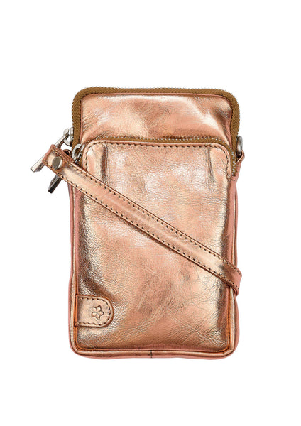 Tim and Simonsen Metallic Rose Pink Leather Phone Bag
