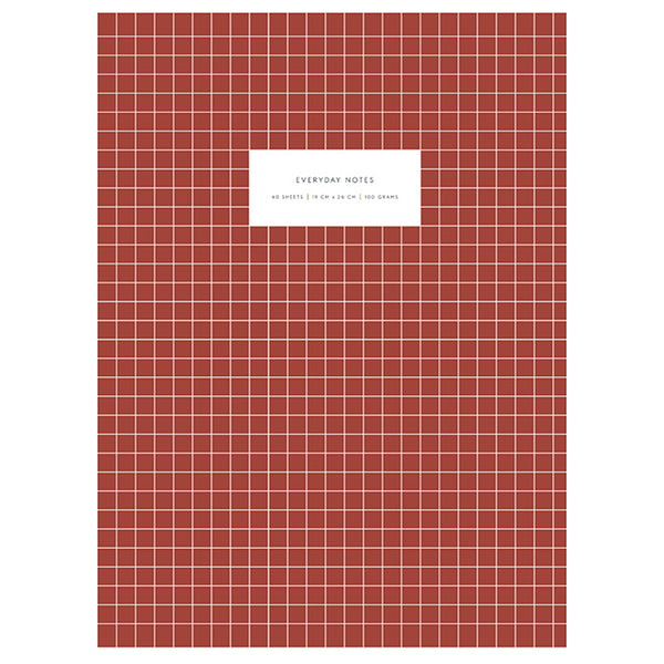 Kartotek Copenhagen Kartotek • Cahier Check Couverture Quadrillée Rouge Brique