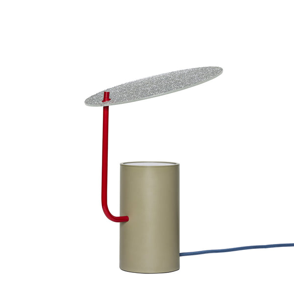 Hubsch • Lampe De Table Disc Kaki Et Rouge