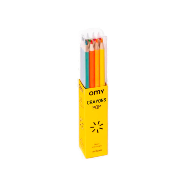 OMY Boite De 16 Crayons De Couleurs Pop
