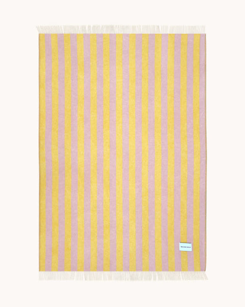 MAISON DEUX Pink Yellow Candy Wrap Blanket