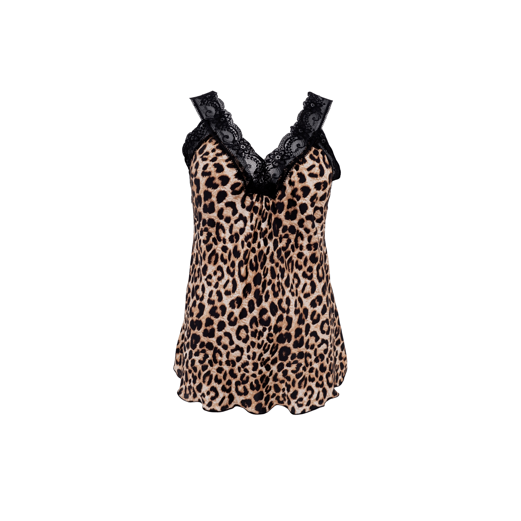 Black Colour Bc Bea Lace Top Leopard Leopard