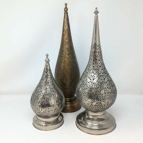 Artisan Stories Brass Patterned Filigree Table Lamp