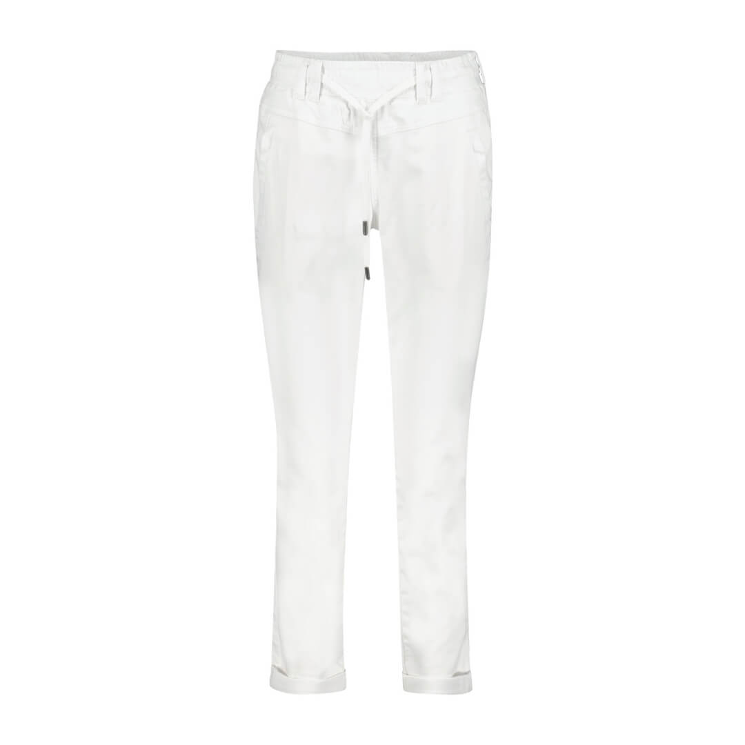 Red Button Trousers Tessy Crop Jogger White