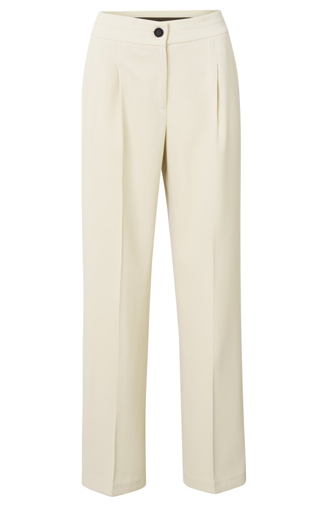 Yaya Wide Leg Trousers With Pockets & Pleated Details | Summer Sand