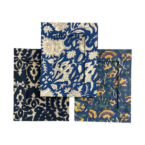 Behotribe  &  Nekewlam Photo Frame Block Print Fabric Blues