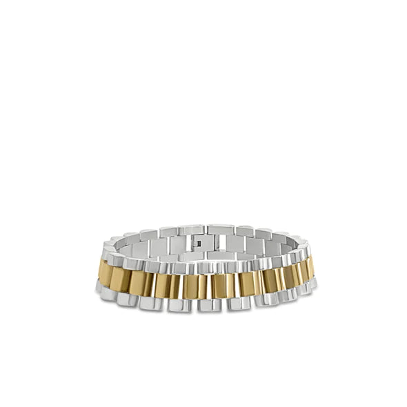 Anisa Sojka Chunky Watch Band Bracelet - Silver/gold