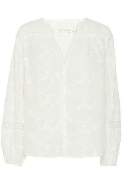 ATELIER REVE Mone Embroidered Top - Snow White