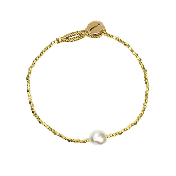 TUSKcollection Ibu Peggy Gold And Pearl Bracelet