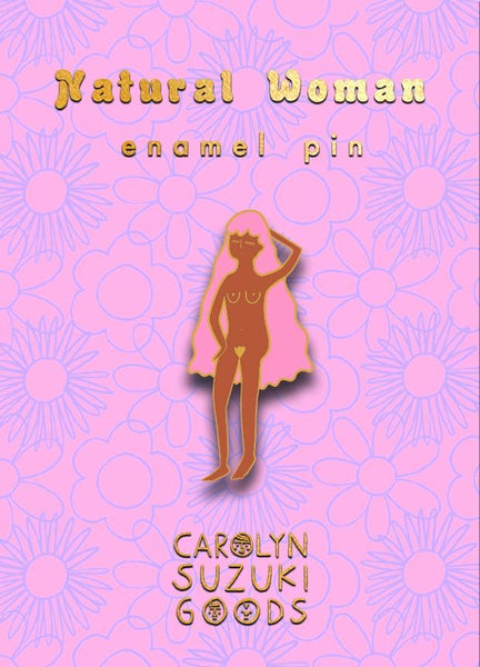 Carolyn Suzuki Natural Woman Pink Hair Enamel Pin