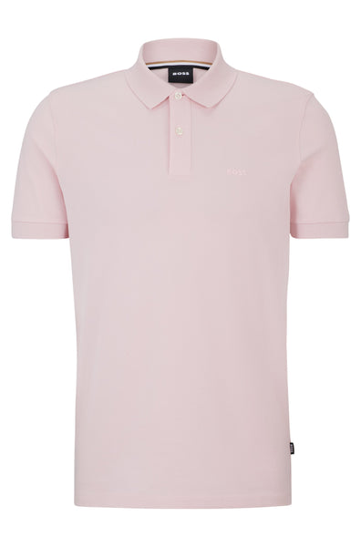 Hugo Boss Boss - Pallas Light Pastel Pink Regular Fit Cotton Polo Shirt 50468301 688