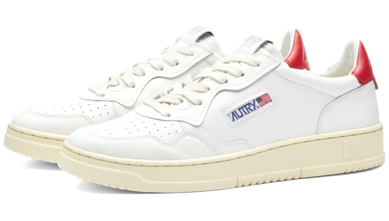 Autry Autry Medalist Low Leather Sneaker White & Red