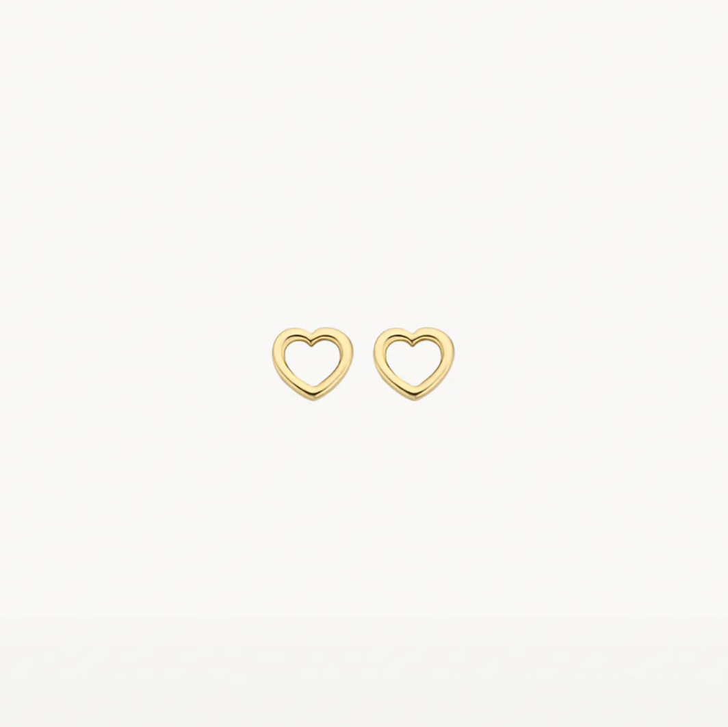 Blush 14k Yellow Gold Heart Outline Stud Earrings