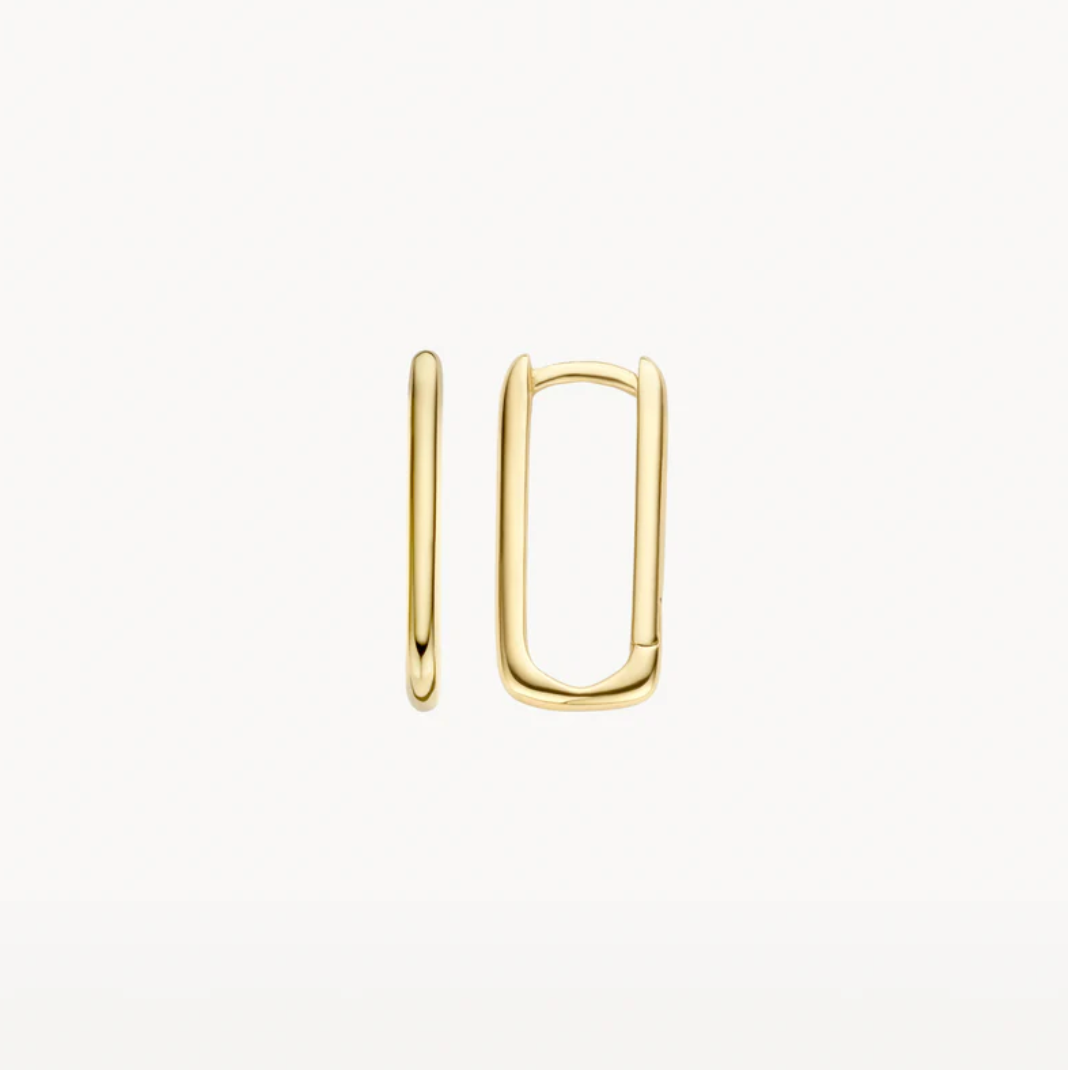 Blush 14k Yellow Gold Rectangular Hoop Earrings