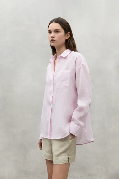 Ecoalf Daria Striped Linen Shirt - Pink