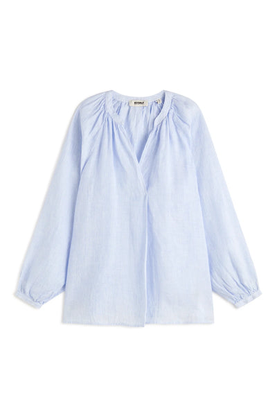 Ecoalf Lia Striped Linen Shirt - Blue