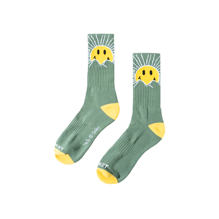 Market Smiley Sunrise Socks - Green