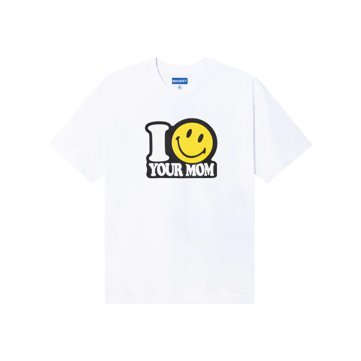 Market Smiley Your Mom T-Shirt - White