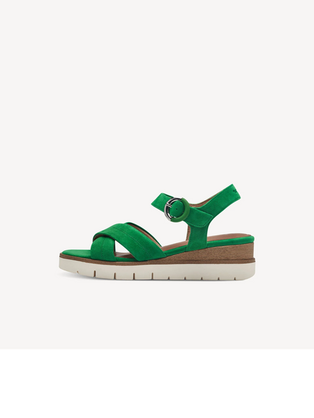 Tamaris Green Suede Sandals