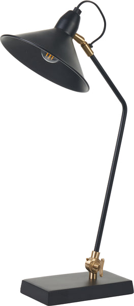 Distinctly Living Isernia Matt Black And Brass Metal Cone - Table Lamp