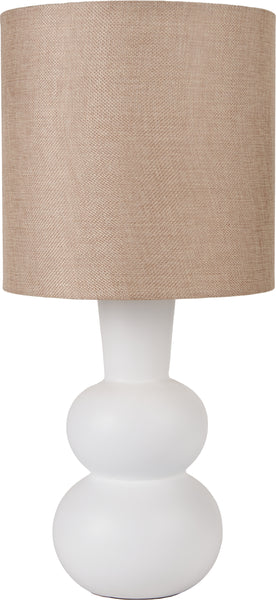 Distinctly Living Sano White Curved Bottle Ceramic - Table Lamp