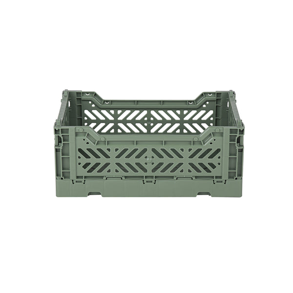 AYKASA Mini Folding Storage Crate - Almond Green