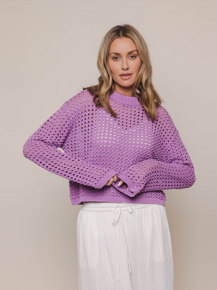 Rino and Pelle Bailey Perforated Cropped Jumper Dahlia