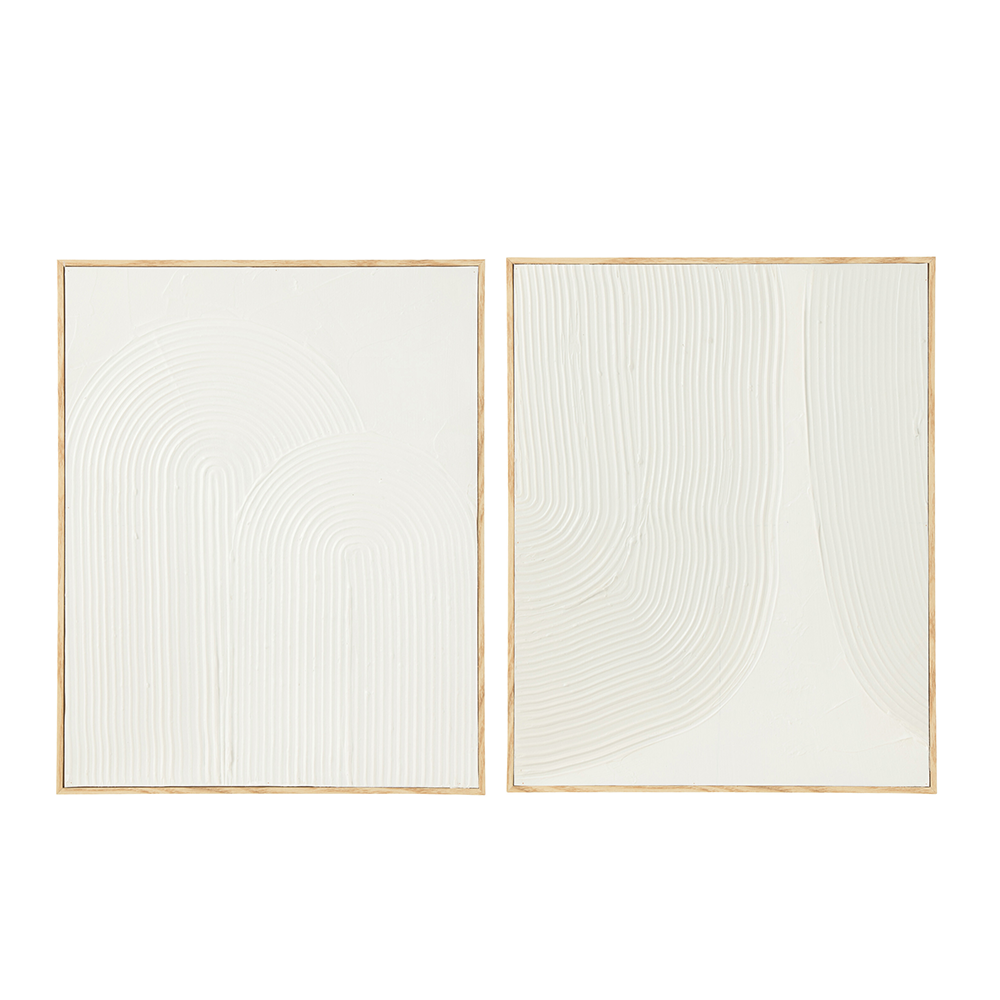 Terra Nomade Tableau Texturé Formes Abstraites – Blanc