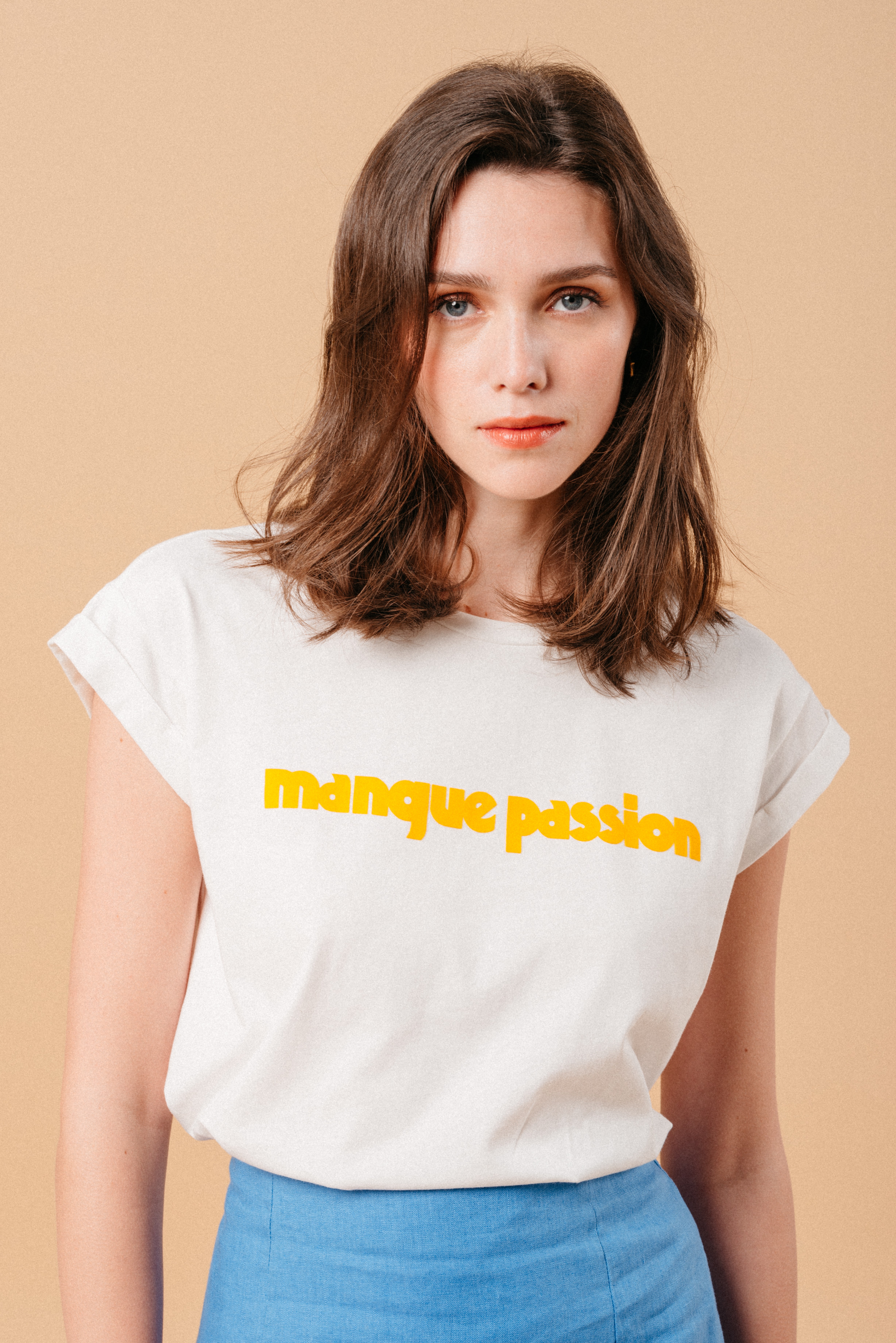 Grace & Mila Grace Et Mila - T-shirt Femme Blanc Mangue Passion