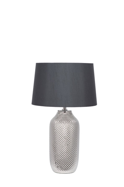 Distinctly Living Bergamo Silver Or Gold Textured Ceramic Bottle - Table Lamp