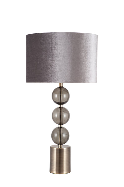 Distinctly Living Cremona Tall Antique Brass And Smoke Glass Table Lamp