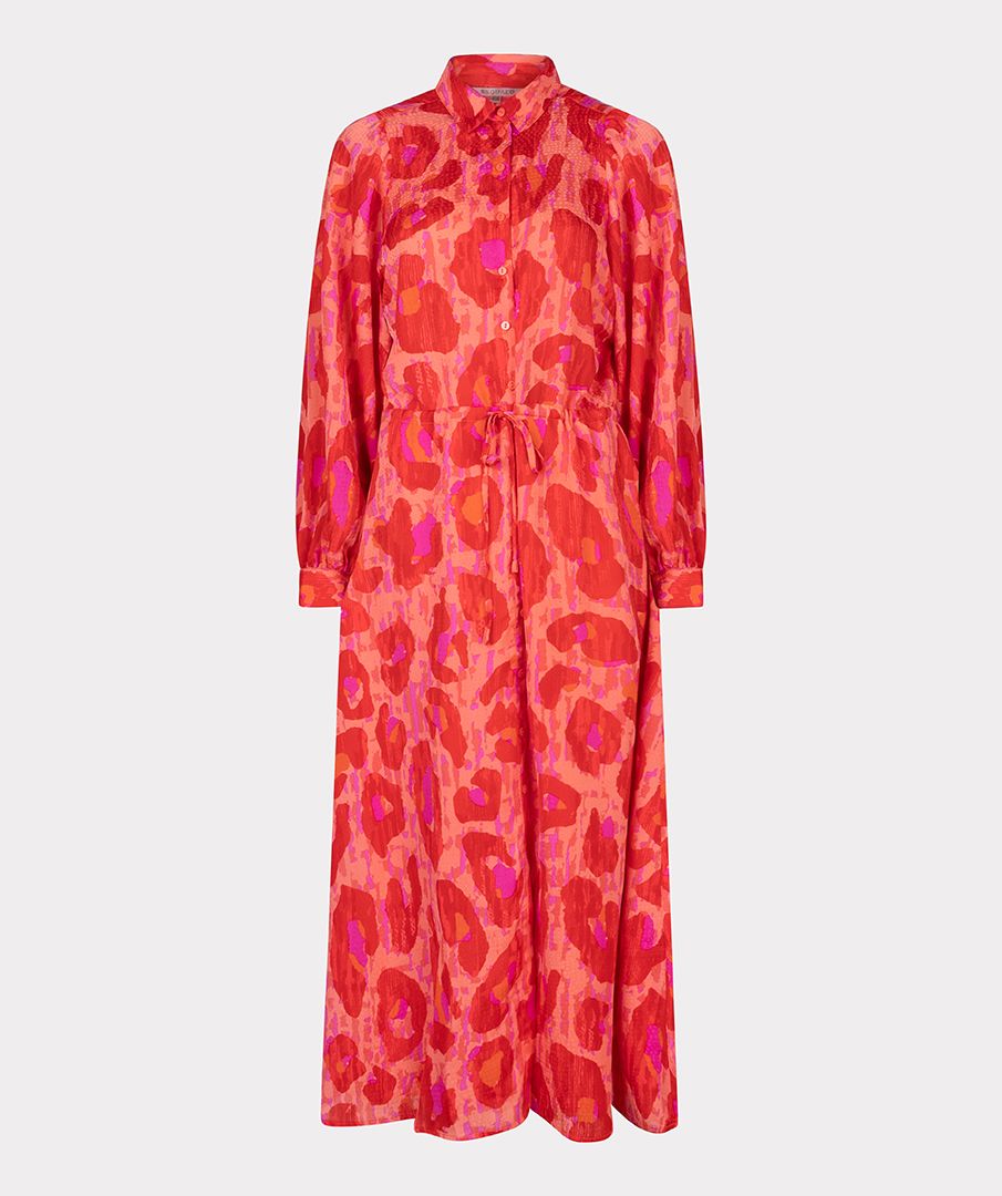 ESQUALO  Long Dress Fancy Leopard Print