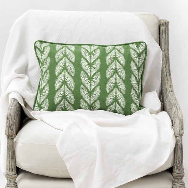 Grand Illusions Rectangle Cushion - Maya Green 50cm X 35cm