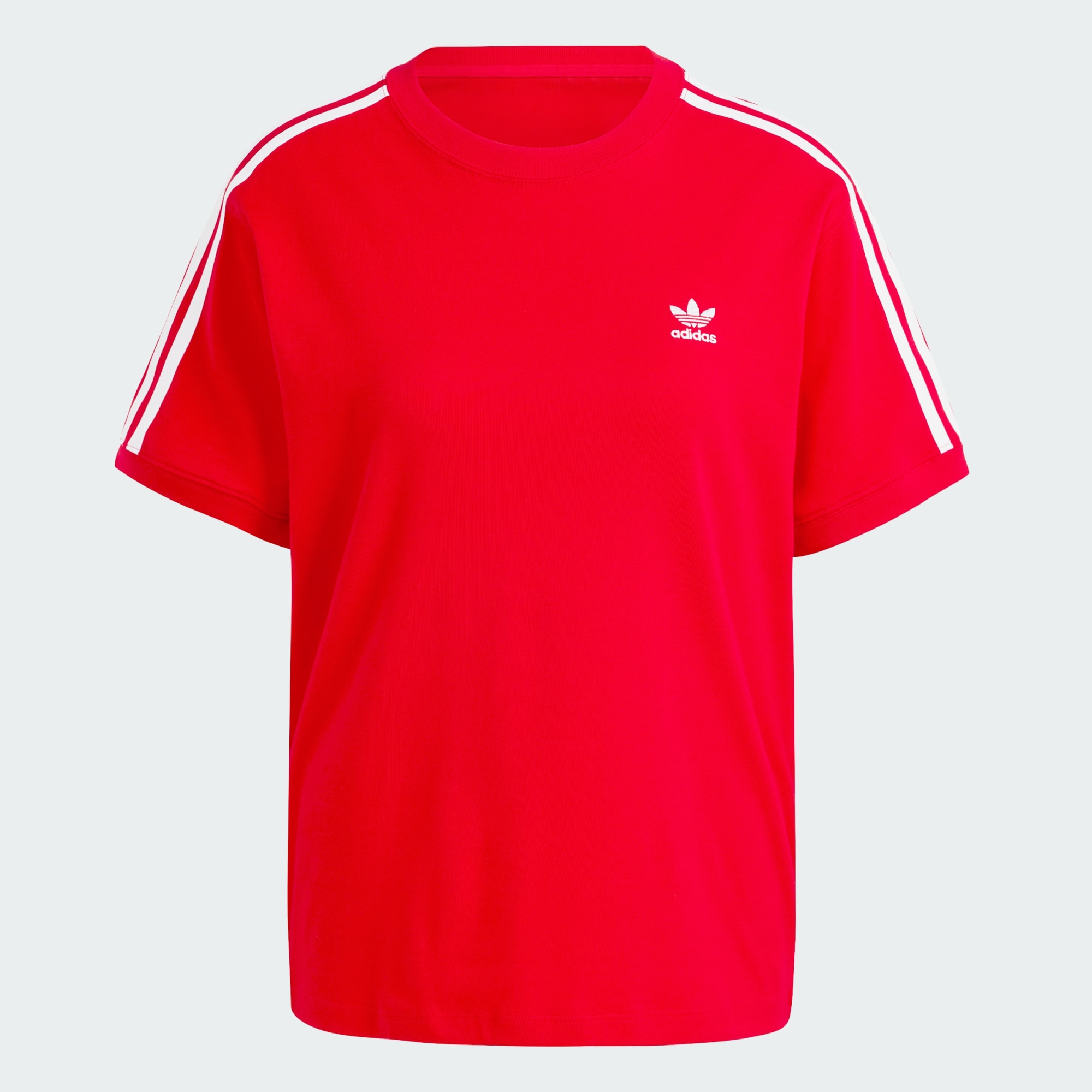 Adidas Better Scarlet Originals 3 Stripe Womens T Shirt