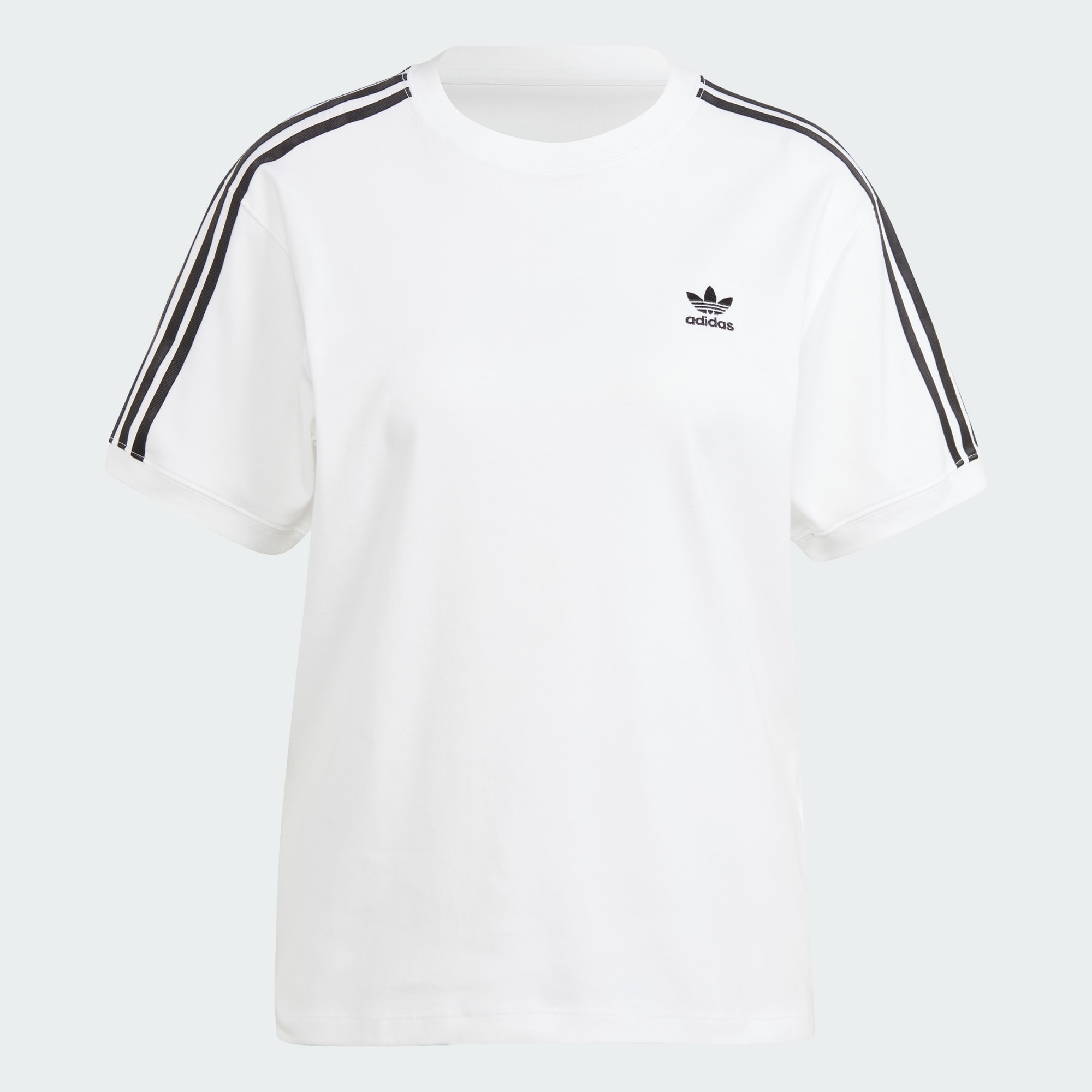 Adidas White Originals 3 Stripe Womens T Shirt