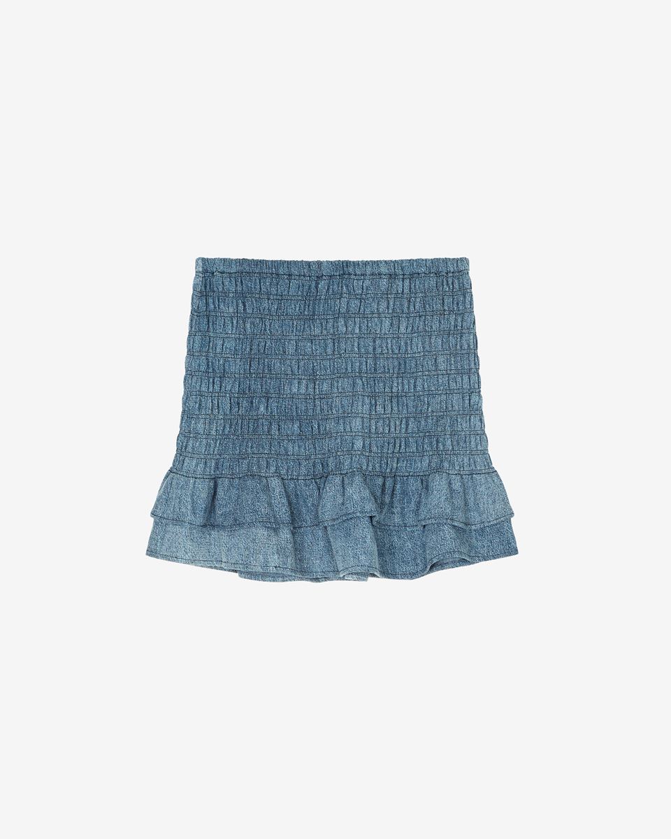 isabel-marant-blue-cotton-etoile-dorela-short-skirt