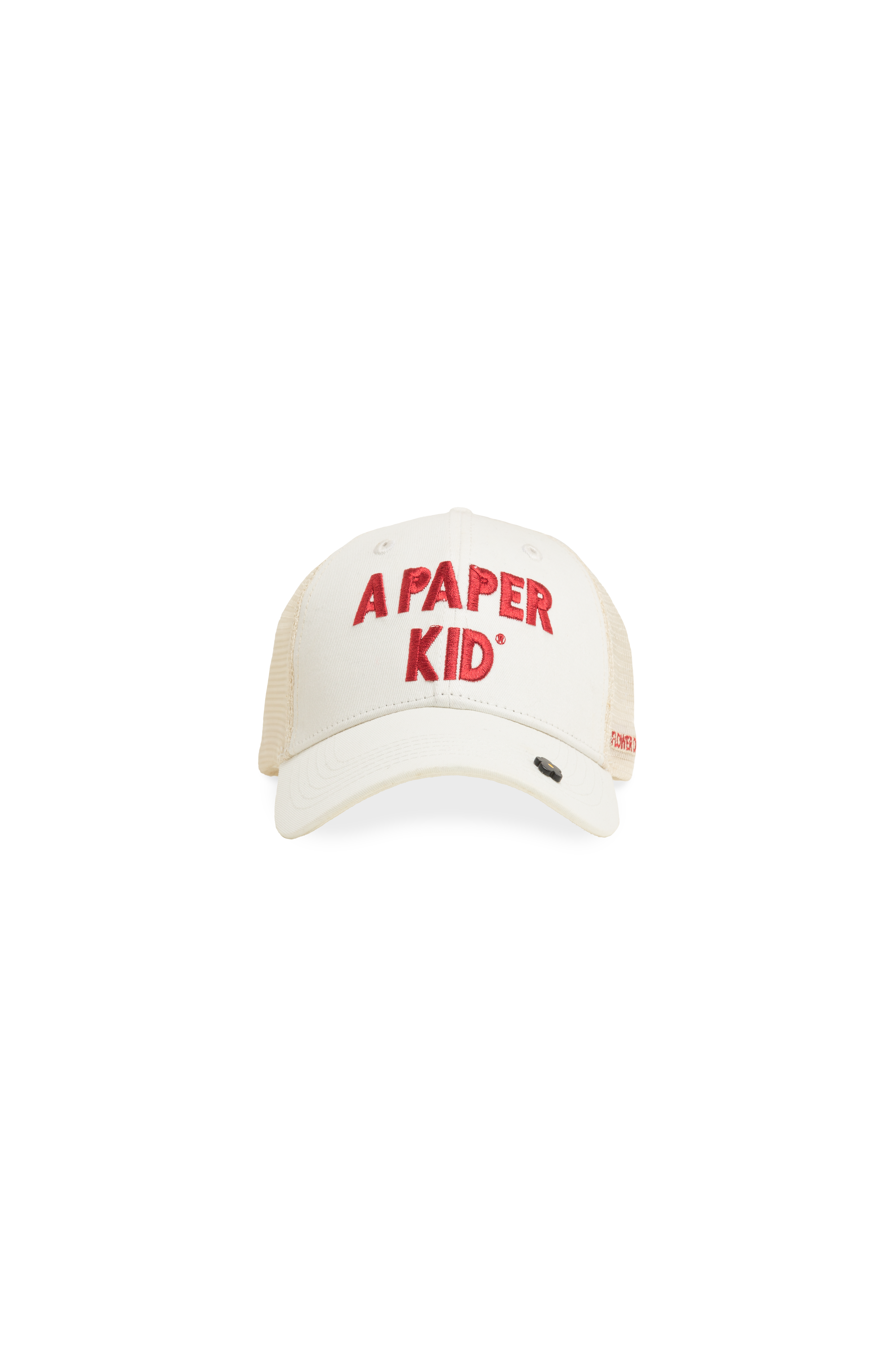 A Paper Kid Cream Logo Printed Trucker Hat