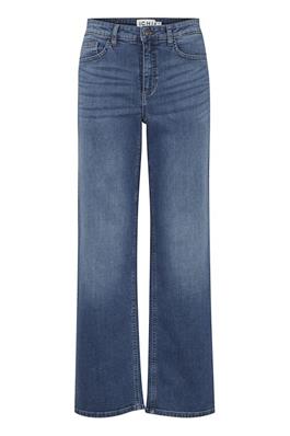 ICHI Twiggy Loose Fit Straight Jeans - Medium Blue