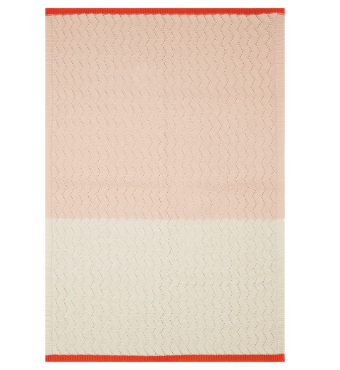 Sophie Home Textured Baby Blanket: Pink & Cream