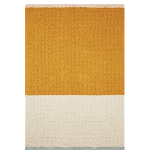 Sophie Home Textured Baby Blanket: Citrus & Cream