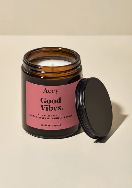 Aery Good Vibes Scented Jar Candle - Ginger, Rhubarb And Vanilla