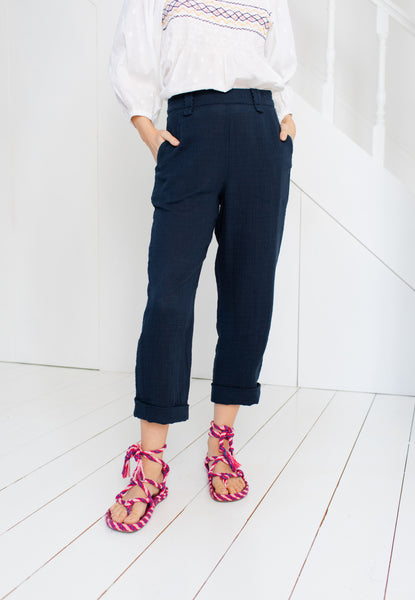 Bonte Edina Crinkle Trouser - Navy