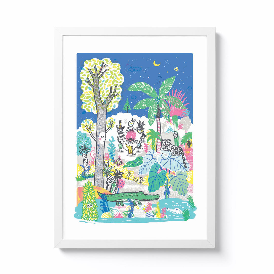 Bel's Art World A3 Jungle Story Framed Print