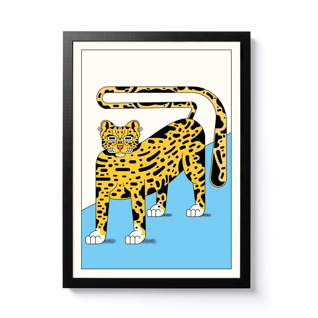 Jord O'Brien A4 Amur Leopard Framed Print
