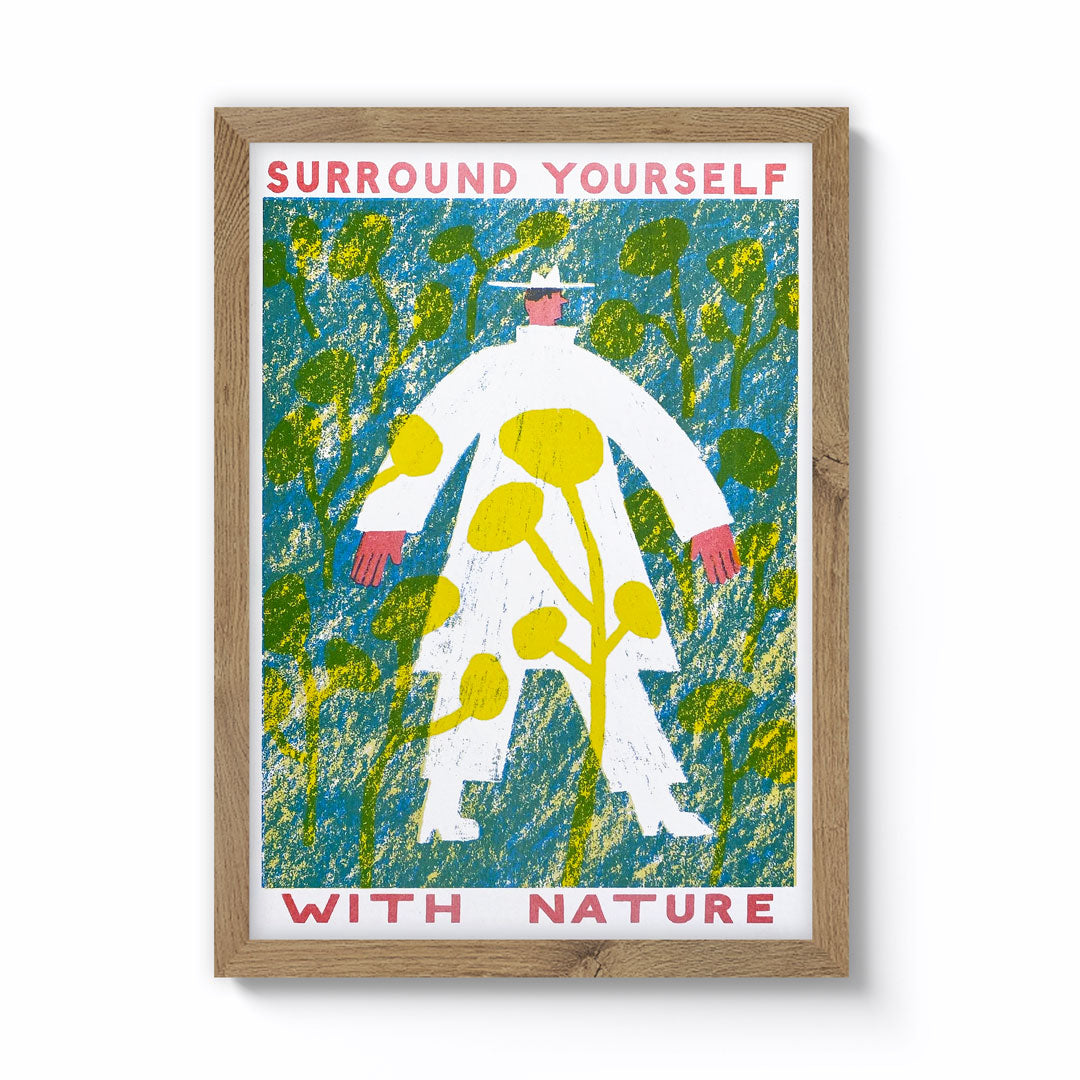 Max Machen Surround Yourself With Nature A3 Framed Riso Print